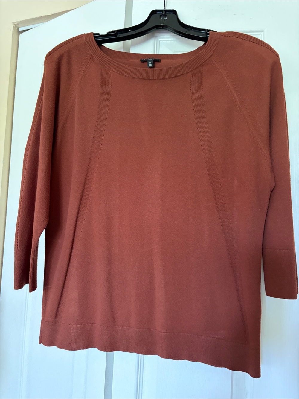 Talbots Women’s Lightweight Chocolate Brown Boatneck Sweater. 3/4 length sleeves